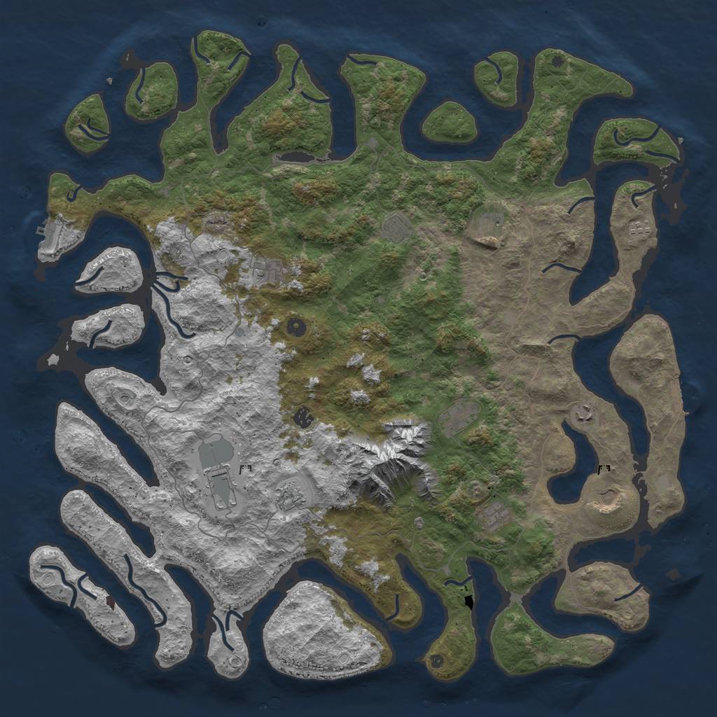 Rust Map: Procedural Map, Size: 5500, Seed: 9010105, 19 Monuments