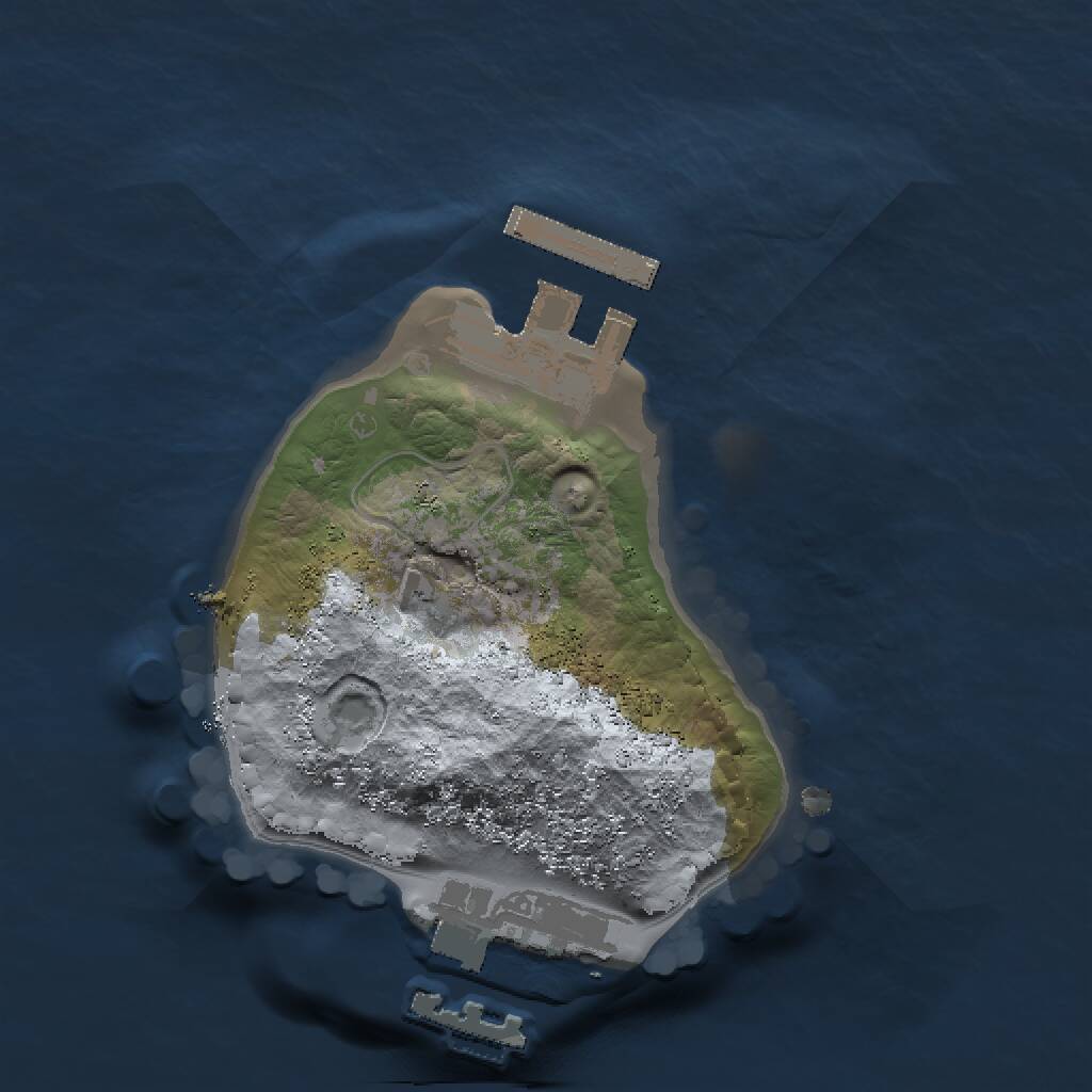 Rust Map: Procedural Map, Size: 1405, Seed: 2147483647, 3 Monuments