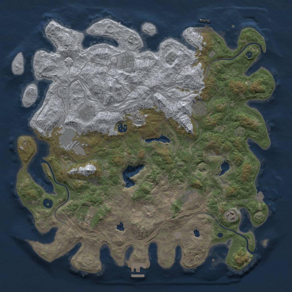 Rust Map: Procedural Map, Size: 4500, Seed: 312344, 15 Monuments