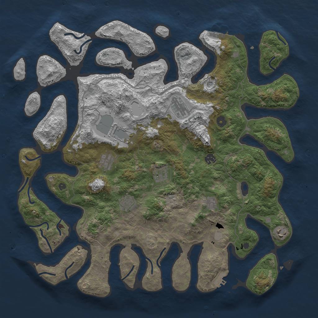 Rust Map: Procedural Map, Size: 4500, Seed: 312344, 17 Monuments