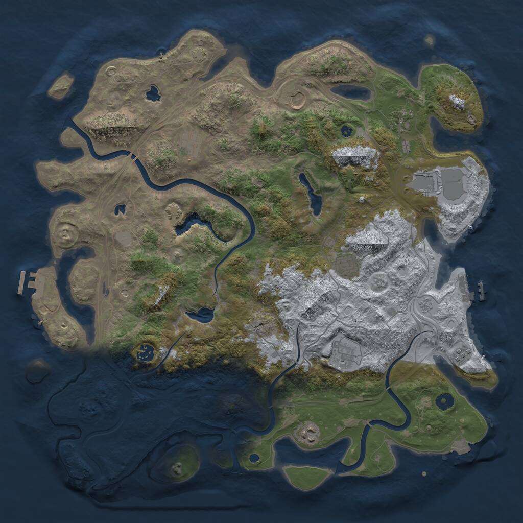 Rust Map: Procedural Map, Size: 4500, Seed: 693581880, 15 Monuments