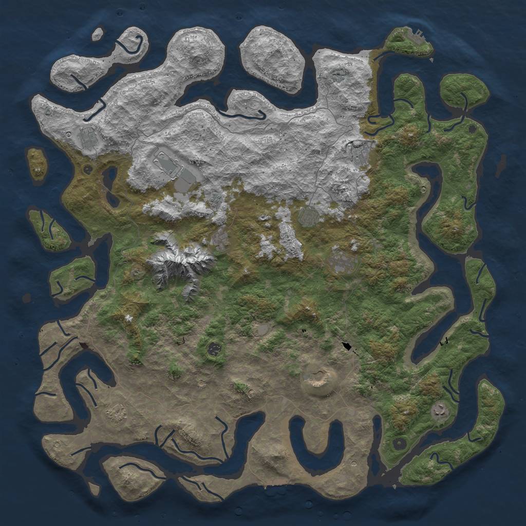 Rust Map: Procedural Map, Size: 6000, Seed: 68427, 19 Monuments