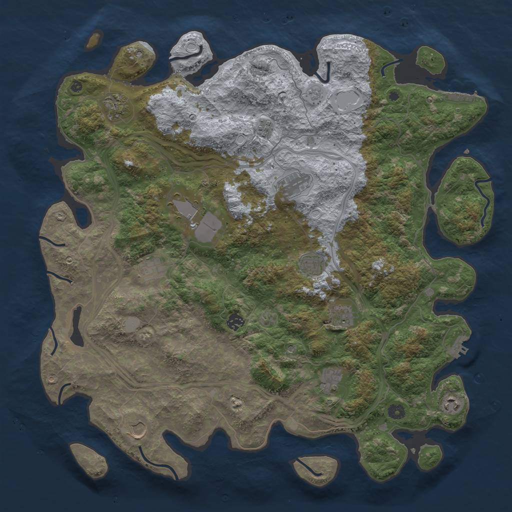 Rust Map: Procedural Map, Size: 4600, Seed: 995648, 18 Monuments