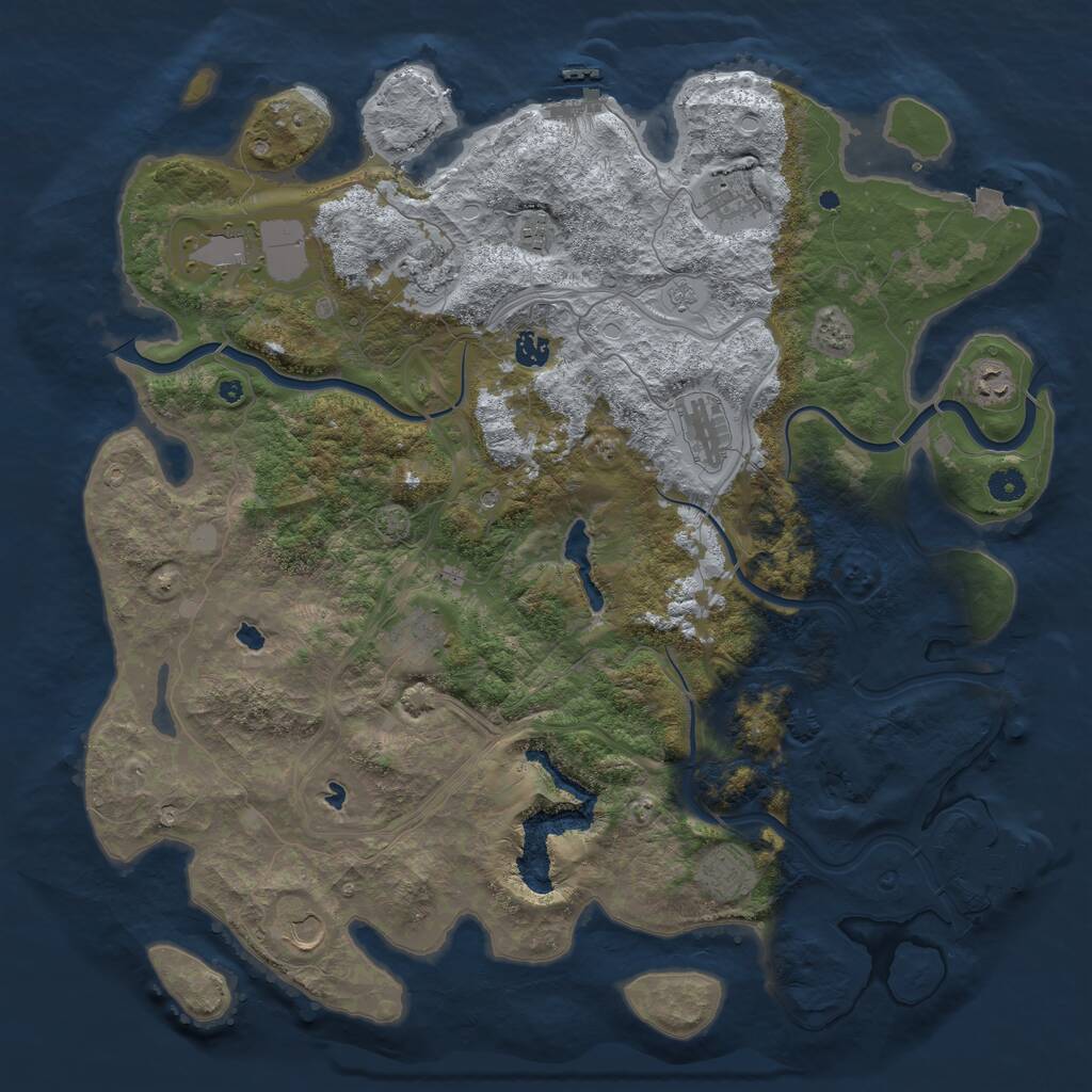 Rust Map: Procedural Map, Size: 4600, Seed: 995648, 16 Monuments