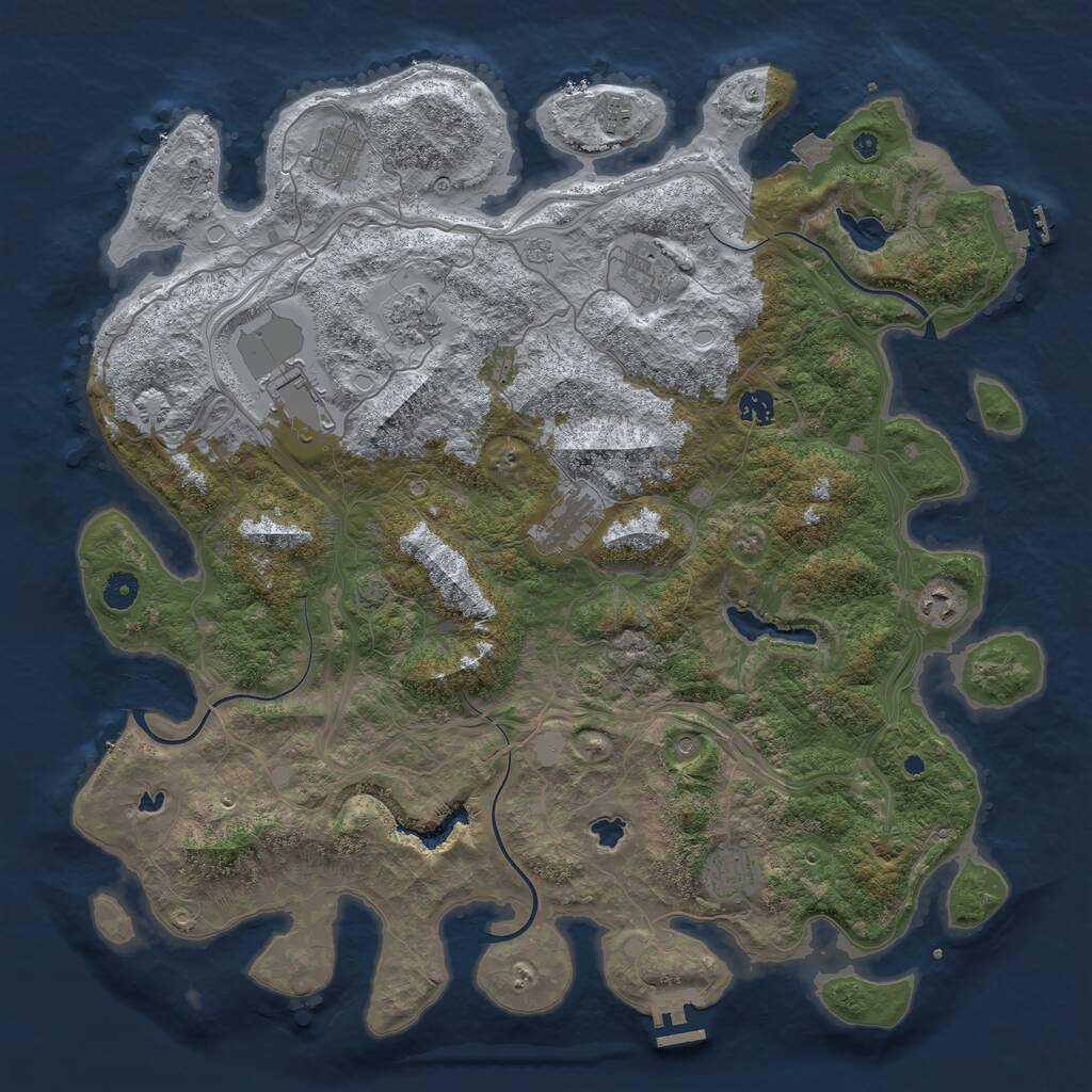 Rust Map: Procedural Map, Size: 4500, Seed: 1158179158, 15 Monuments