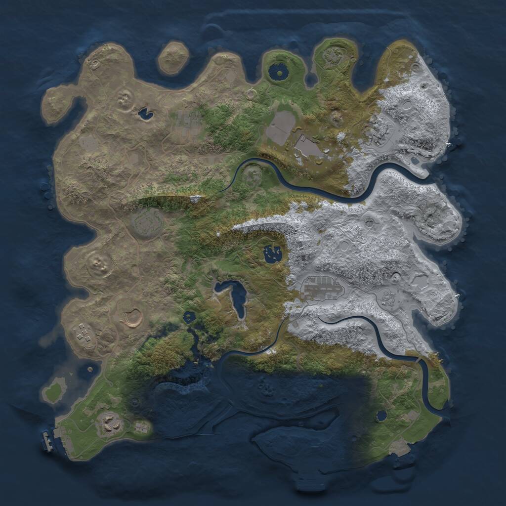 Rust Map: Procedural Map, Size: 4000, Seed: 609851648, 15 Monuments