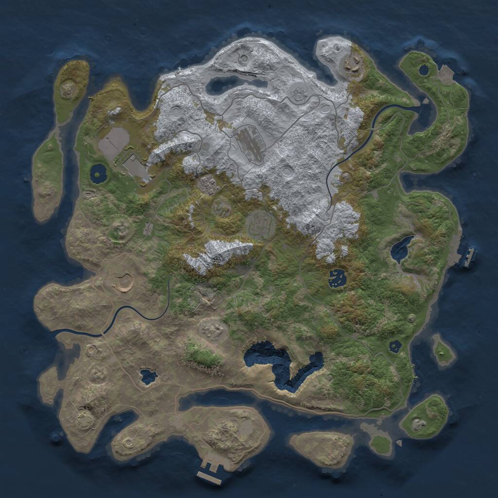 Rust Map: Procedural Map, Size: 4000, Seed: 5679411, 13 Monuments