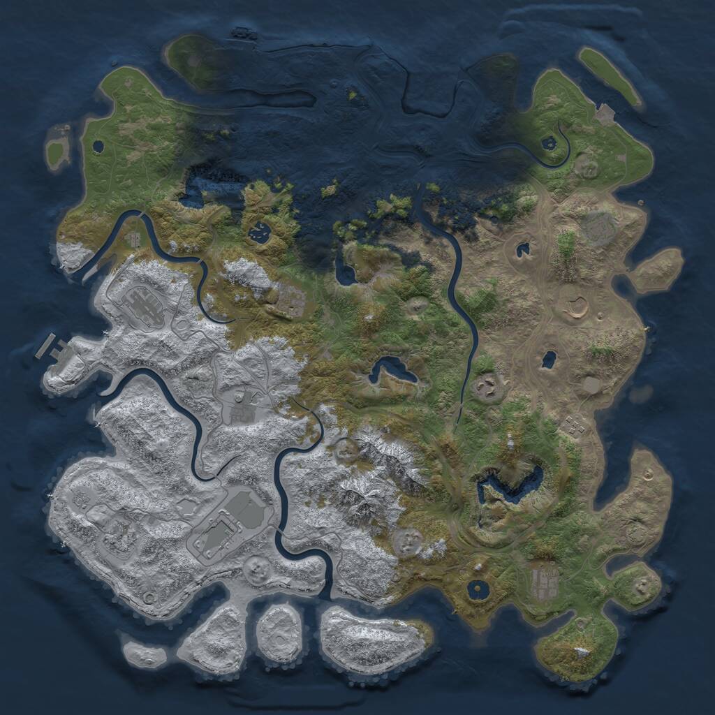 Rust Map: Procedural Map, Size: 5000, Seed: 36, 17 Monuments
