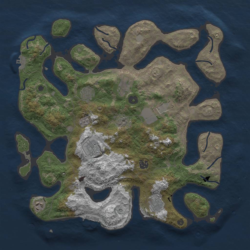 Rust Map: Procedural Map, Size: 4000, Seed: 12534, 16 Monuments