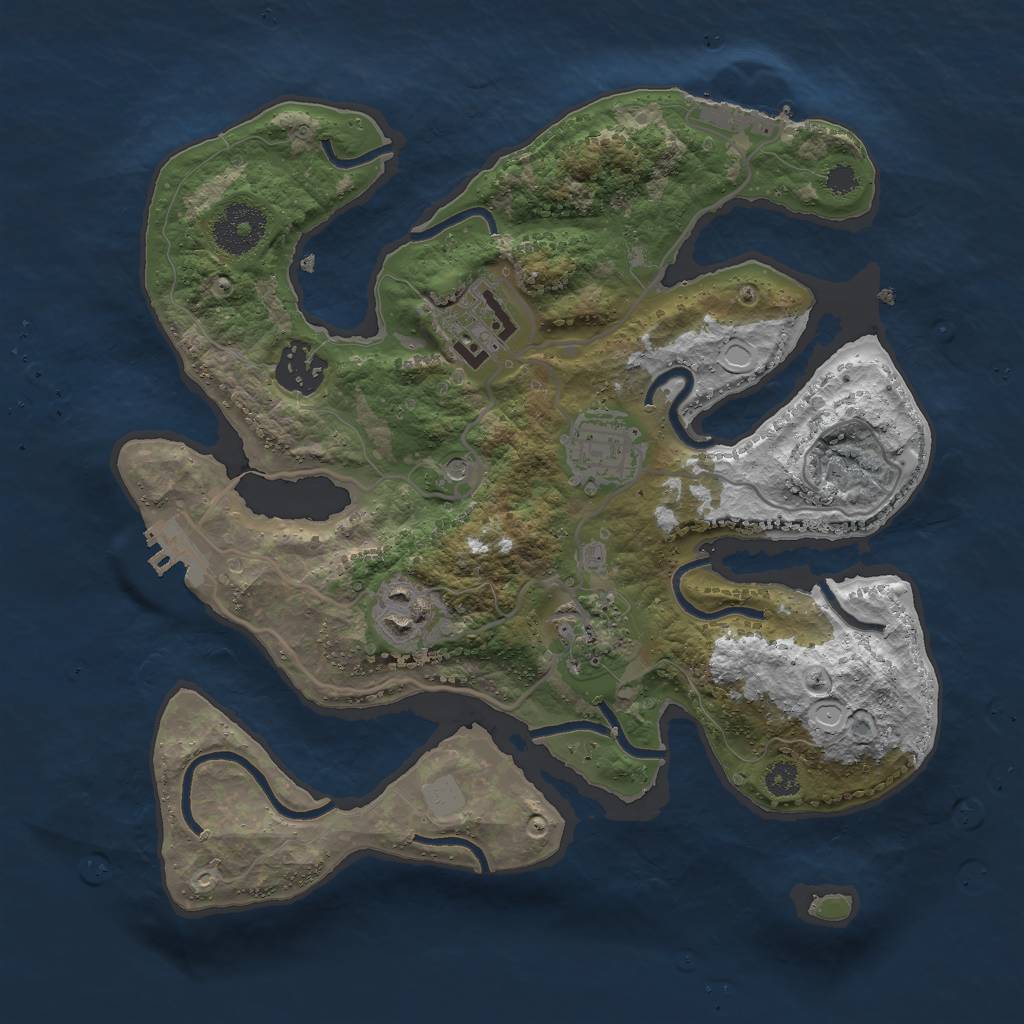 Rust Map: Procedural Map, Size: 3000, Seed: 1984191918, 13 Monuments