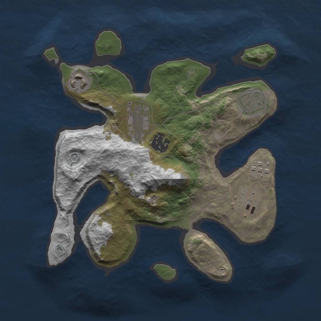 Rust Map: Barren, Size: 2700, Seed: 7583, 9 Monuments