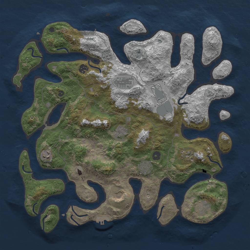 Rust Map: Procedural Map, Size: 4250, Seed: 3549672, 18 Monuments