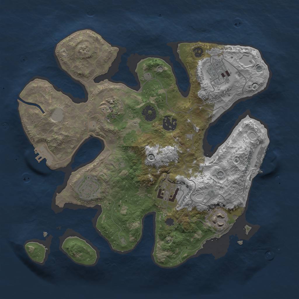 Rust Map: Procedural Map, Size: 3000, Seed: 1668656087, 14 Monuments