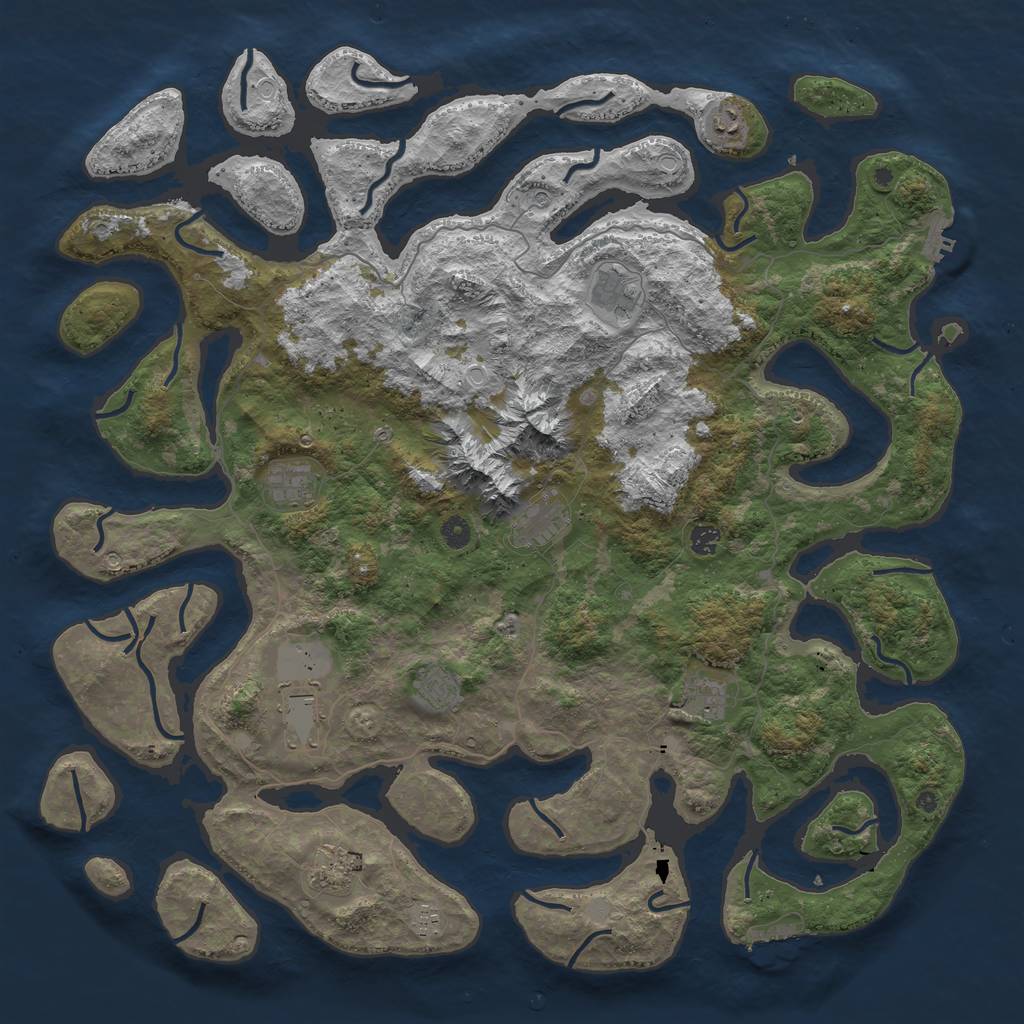 Rust Map: Procedural Map, Size: 5000, Seed: 1278840779, 18 Monuments