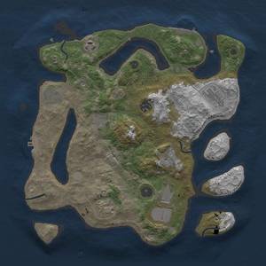 Thumbnail Rust Map: Procedural Map, Size: 3500, Seed: 415579281, 17 Monuments