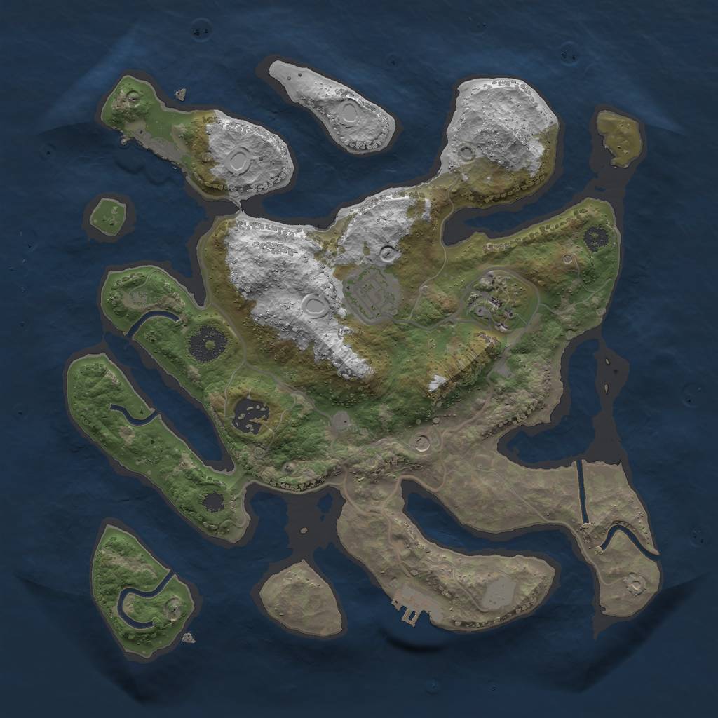 Rust Map: Procedural Map, Size: 3000, Seed: 45289599, 11 Monuments