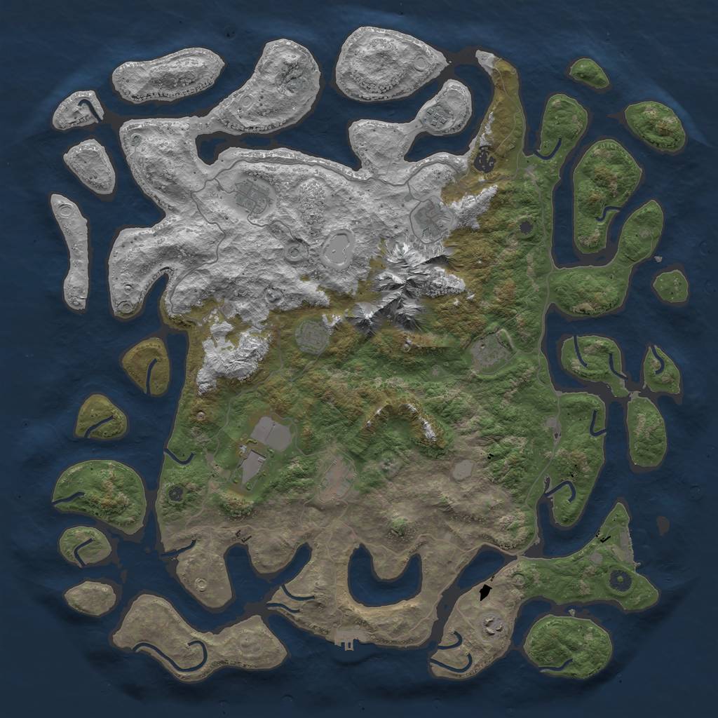 Rust Map: Procedural Map, Size: 5000, Seed: 1639834595, 17 Monuments