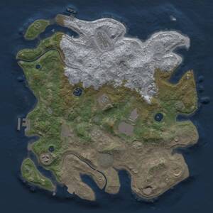 Thumbnail Rust Map: Procedural Map, Size: 3700, Seed: 400879902, 16 Monuments