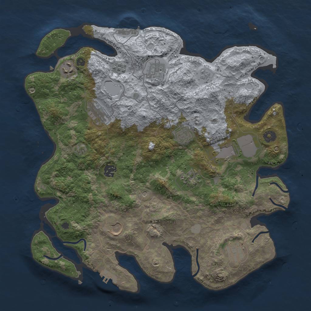 Rust Map: Procedural Map, Size: 3700, Seed: 400879902, 17 Monuments