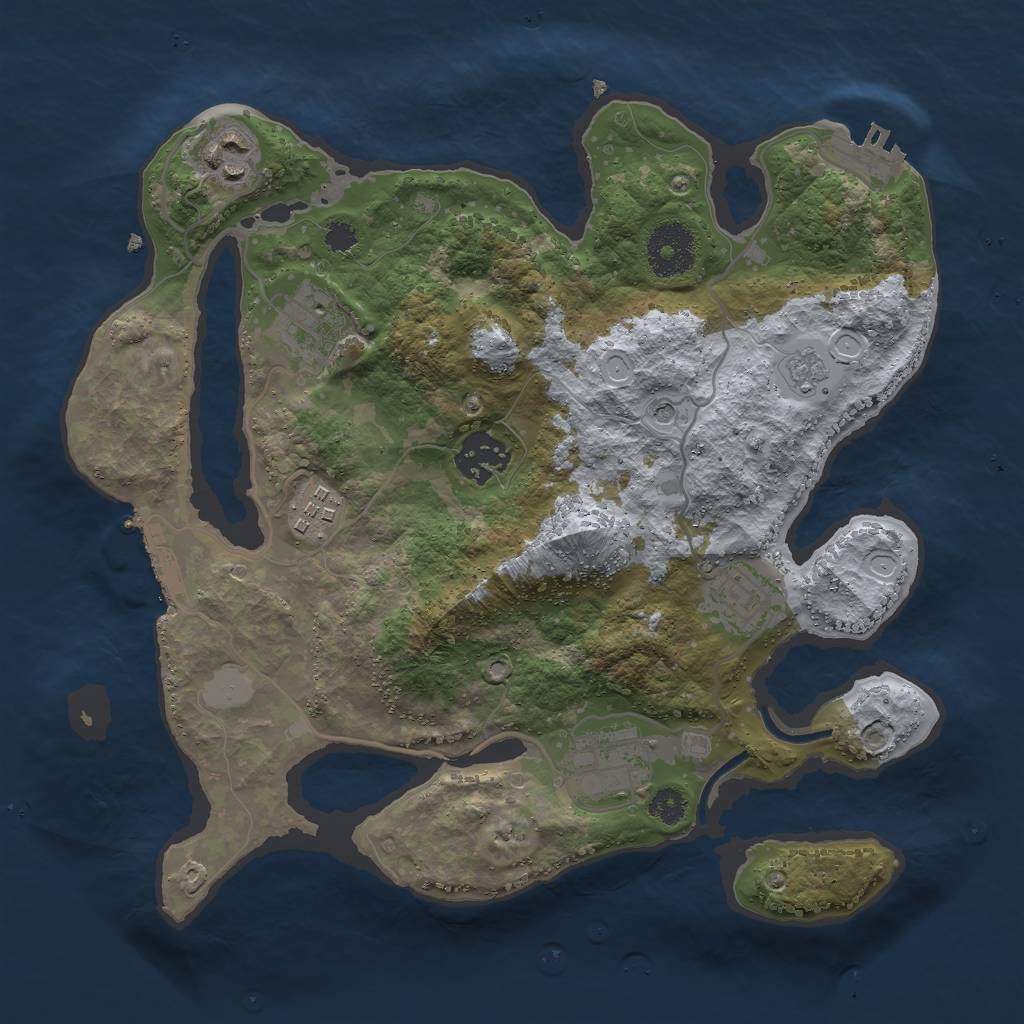 Rust Map: Procedural Map, Size: 3000, Seed: 857207986, 13 Monuments