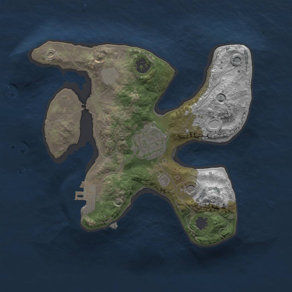 Rust Map: Procedural Map, Size: 2000, Seed: 59998352, 8 Monuments