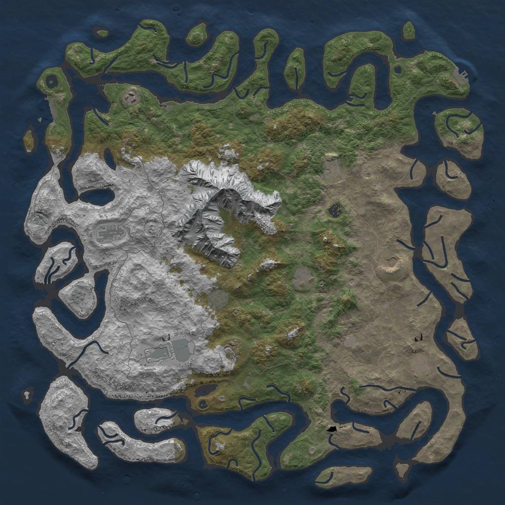 Rust Map: Procedural Map, Size: 6000, Seed: 27453, 19 Monuments