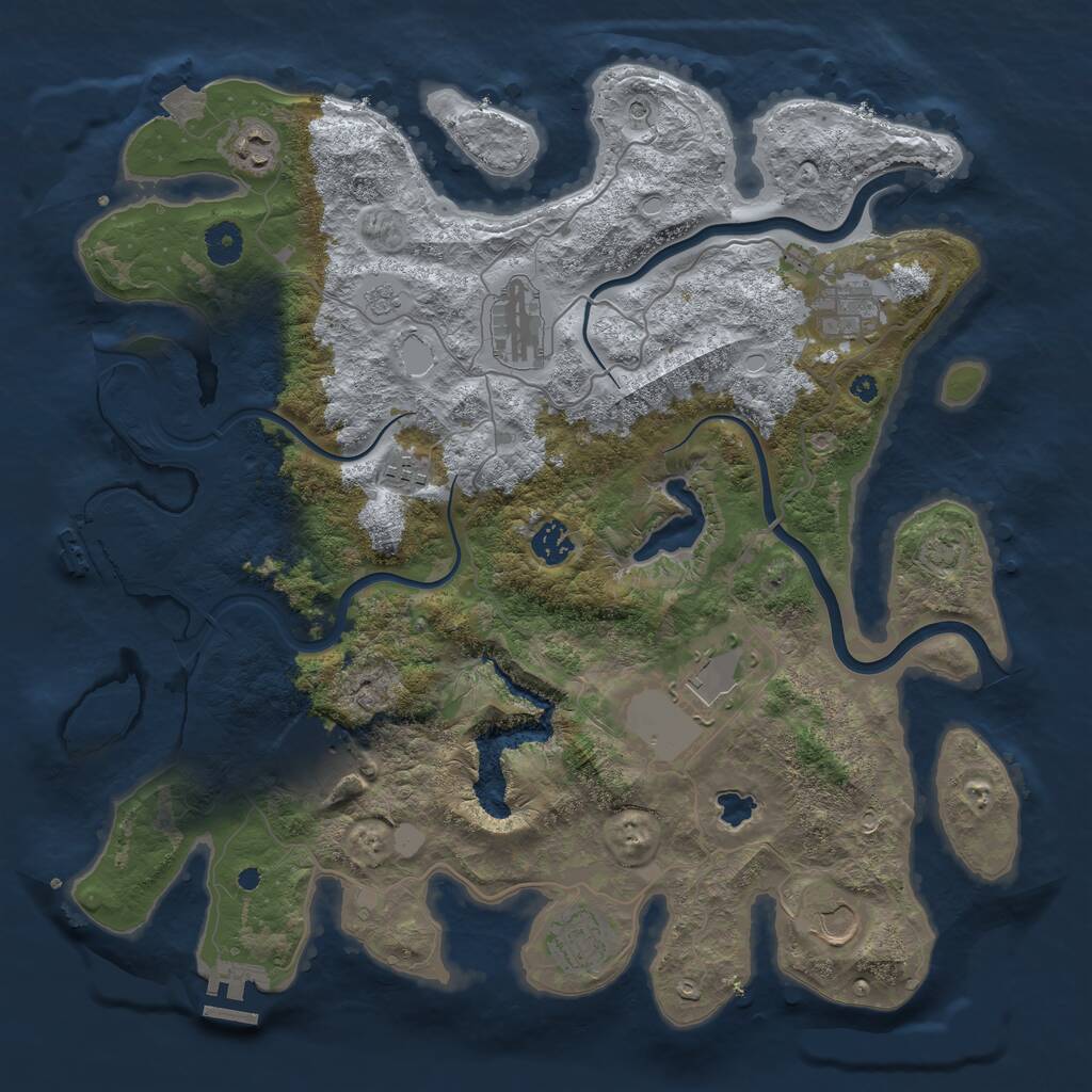 Rust Map: Procedural Map, Size: 4000, Seed: 144000, 15 Monuments