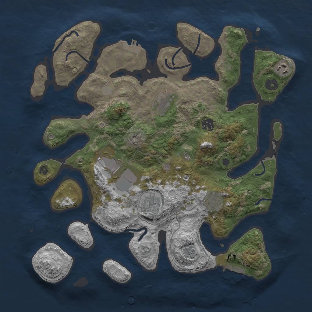 Rust Map: Procedural Map, Size: 3750, Seed: 135010381, 15 Monuments