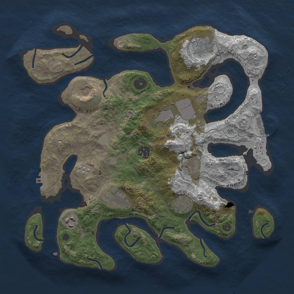 Rust Map: Procedural Map, Size: 3600, Seed: 1630155732, 17 Monuments
