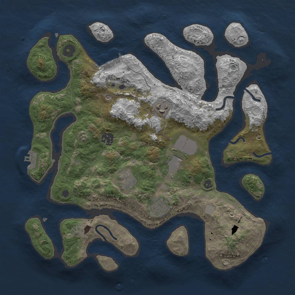 Rust Map: Procedural Map, Size: 3500, Seed: 2147013065, 13 Monuments