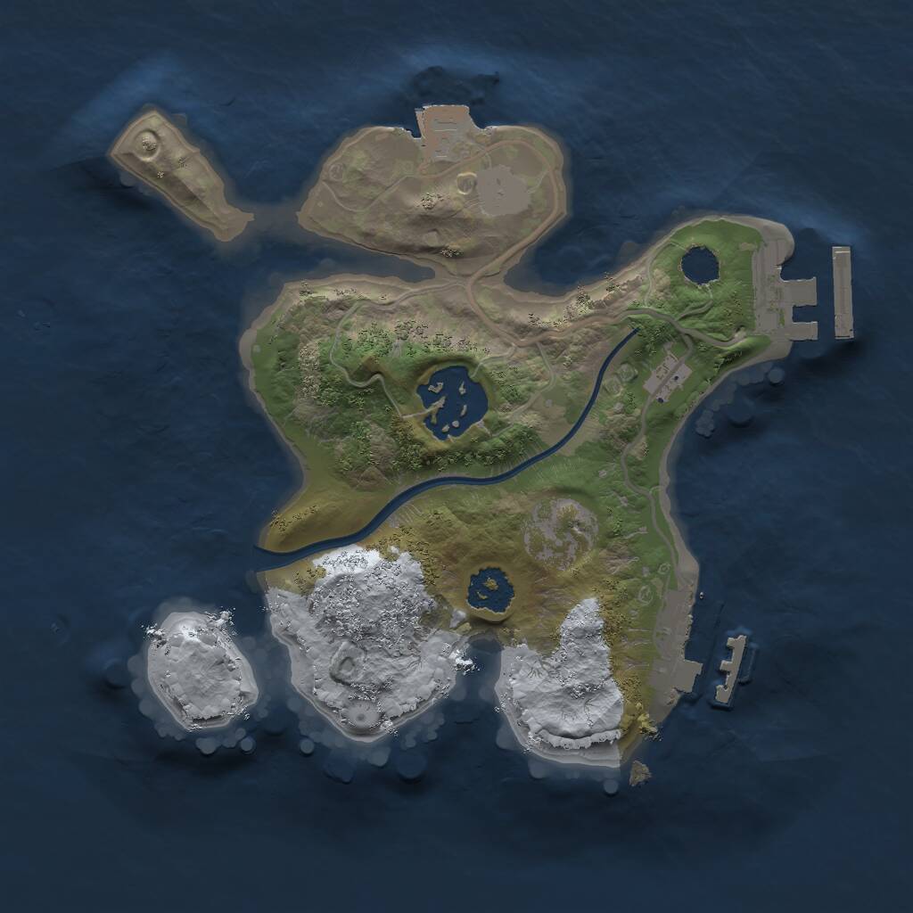 Rust Map: Procedural Map, Size: 2000, Seed: 217610371, 4 Monuments