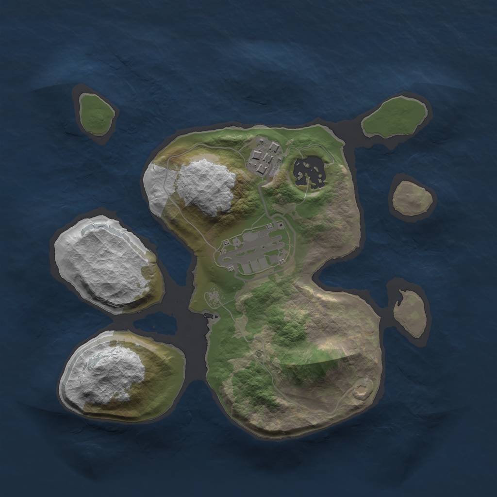 Rust Map: Barren, Size: 2200, Seed: 12345, 5 Monuments