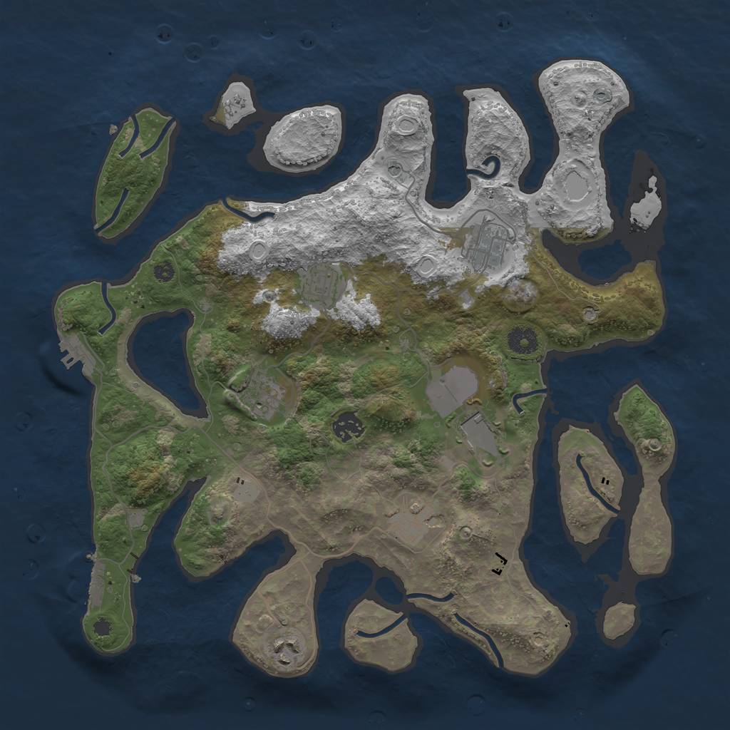 Rust Map: Procedural Map, Size: 3700, Seed: 533121, 15 Monuments