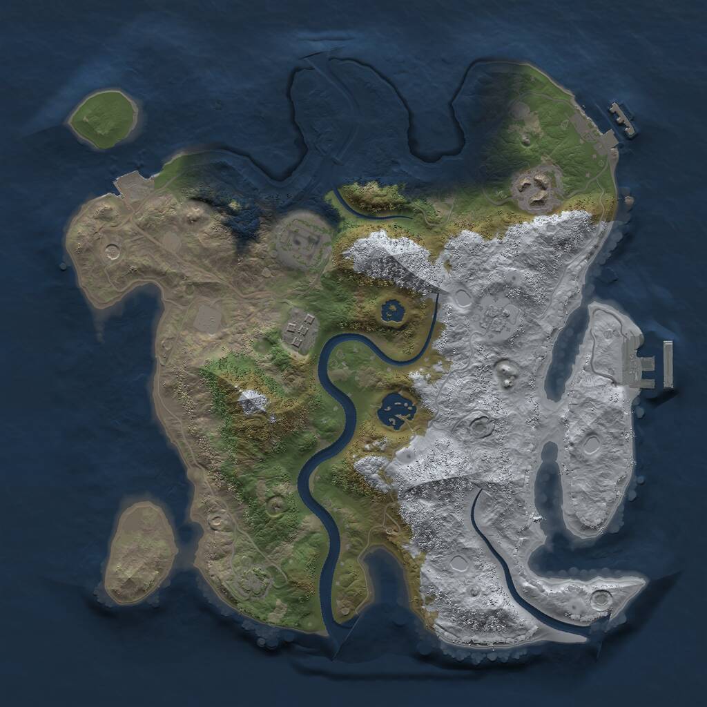 Rust Map: Procedural Map, Size: 3000, Seed: 1790008518, 10 Monuments