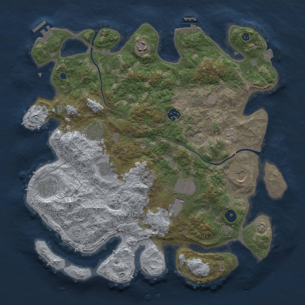 Rust Map: Procedural Map, Size: 3900, Seed: 36, 14 Monuments
