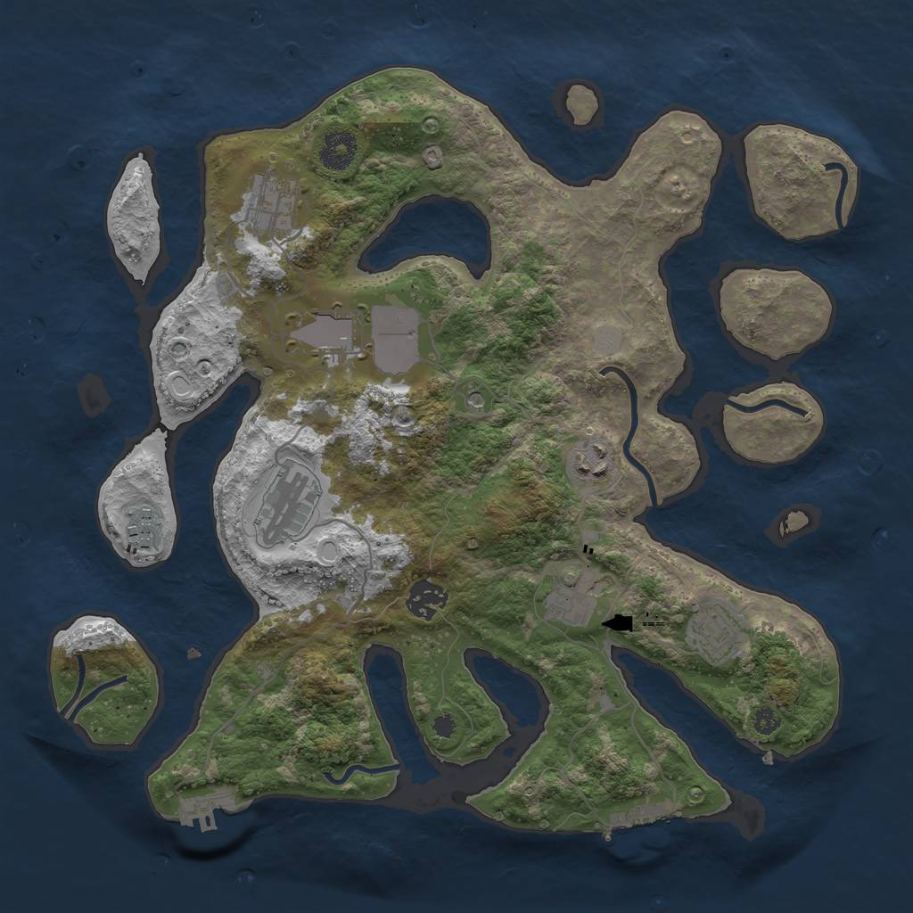 Rust Map: Procedural Map, Size: 3500, Seed: 1098024054, 16 Monuments