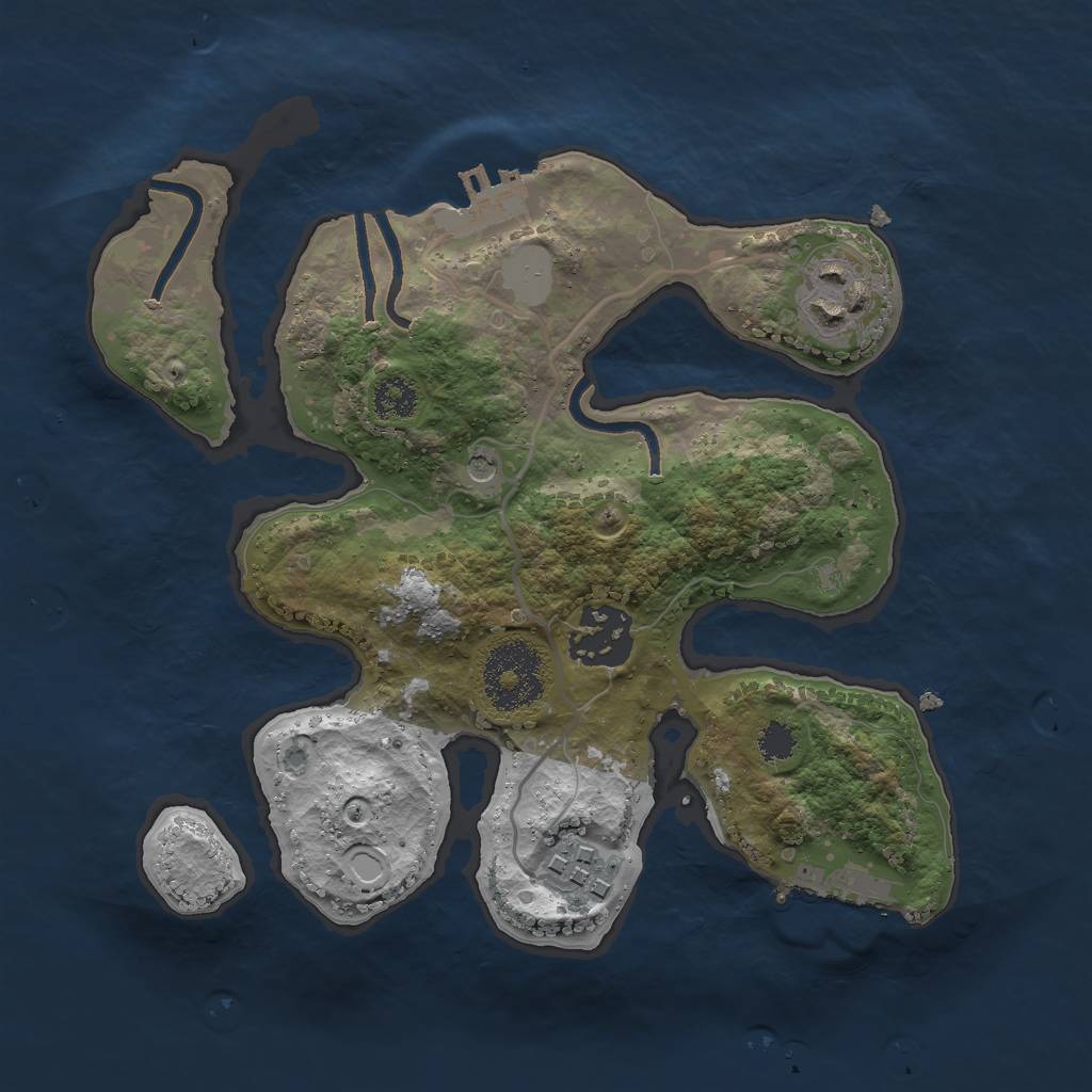 Rust Map: Procedural Map, Size: 2500, Seed: 217610371, 11 Monuments
