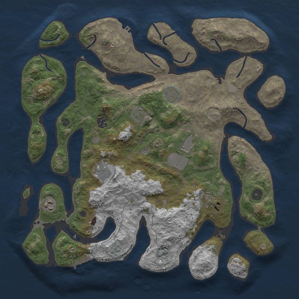 Rust Map: Procedural Map, Size: 4000, Seed: 98226734, 16 Monuments