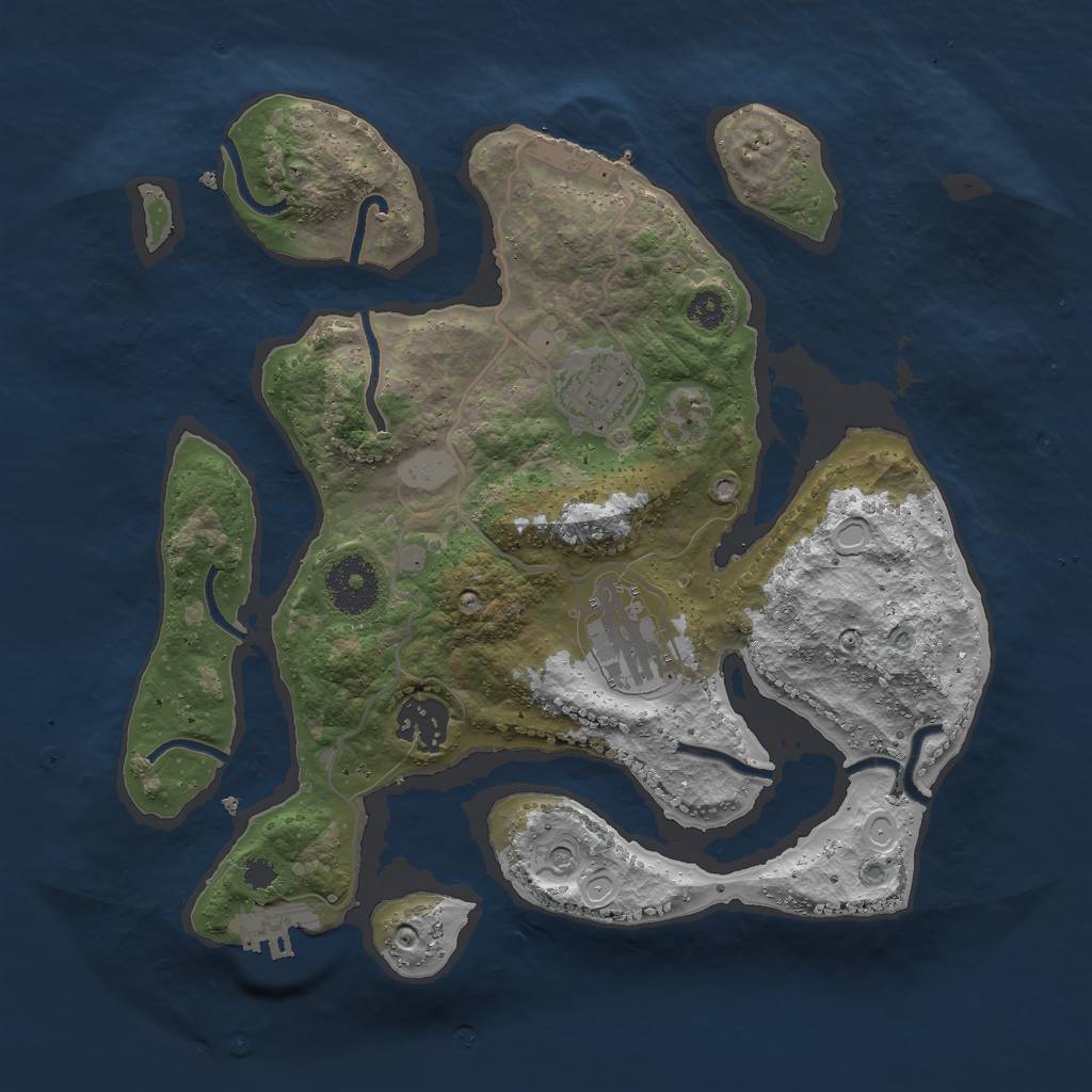 Rust Map: Procedural Map, Size: 3000, Seed: 1000014, 11 Monuments