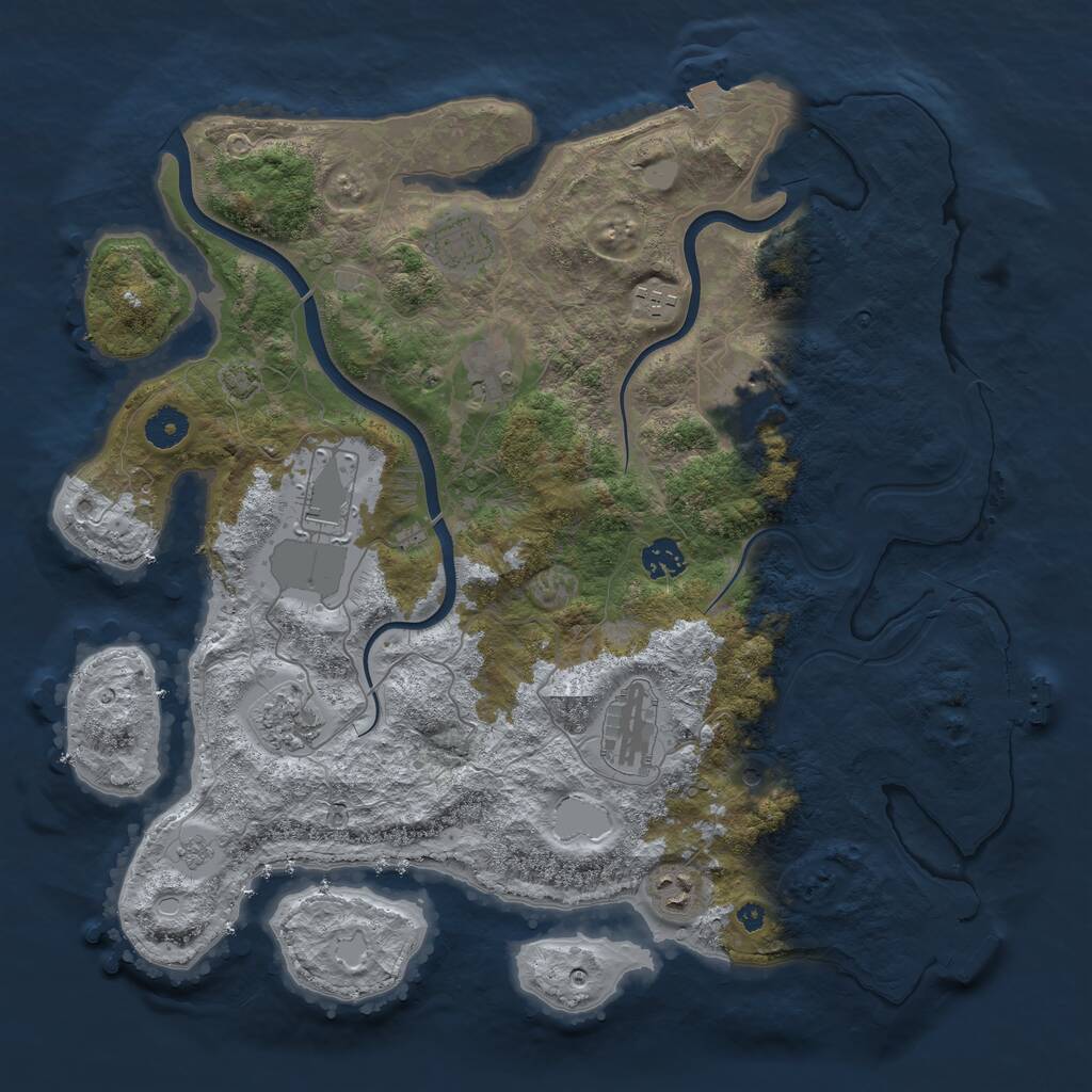 Rust Map: Procedural Map, Size: 3950, Seed: 698603031, 15 Monuments