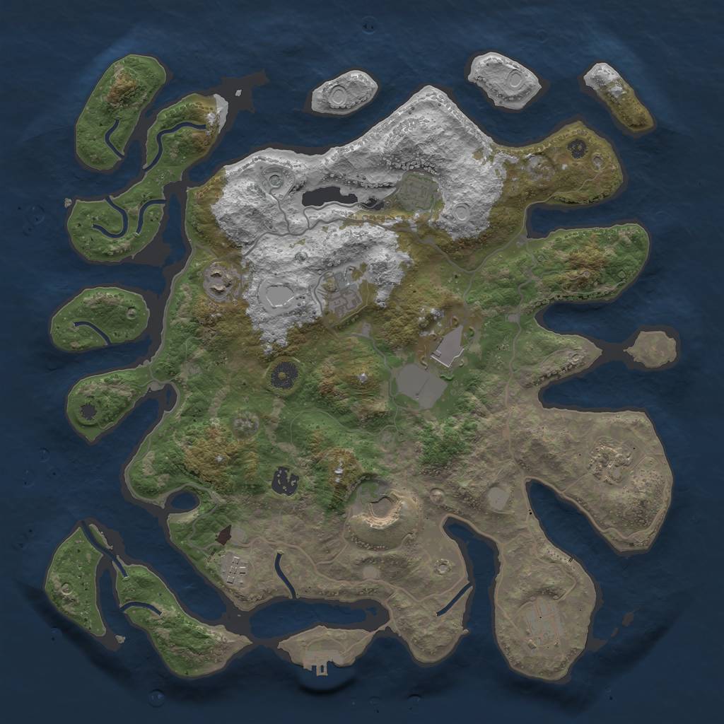 Rust Map: Procedural Map, Size: 4000, Seed: 1251517046, 16 Monuments