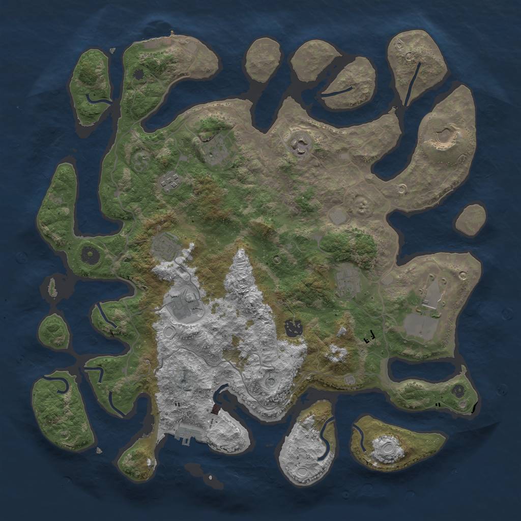 Rust Map: Procedural Map, Size: 4200, Seed: 630, 17 Monuments