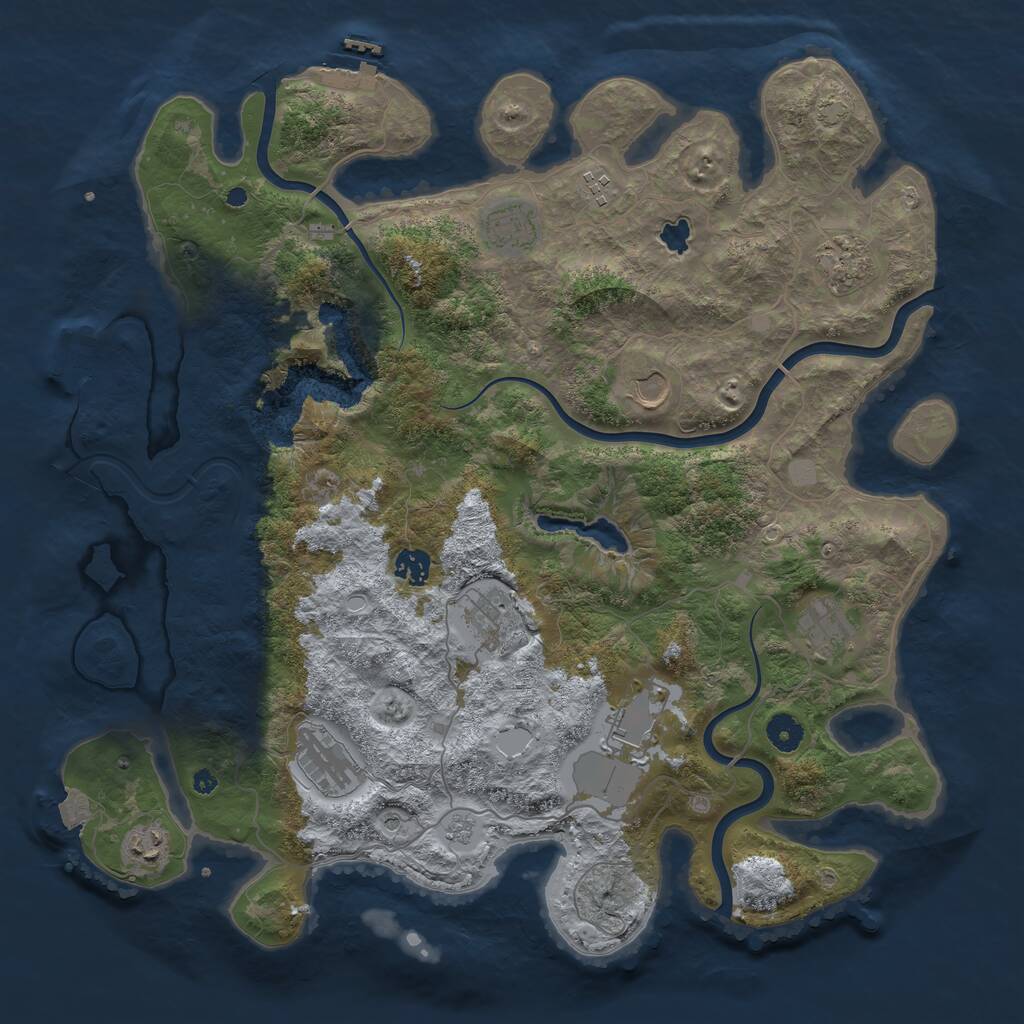 Rust Map: Procedural Map, Size: 4200, Seed: 630, 16 Monuments
