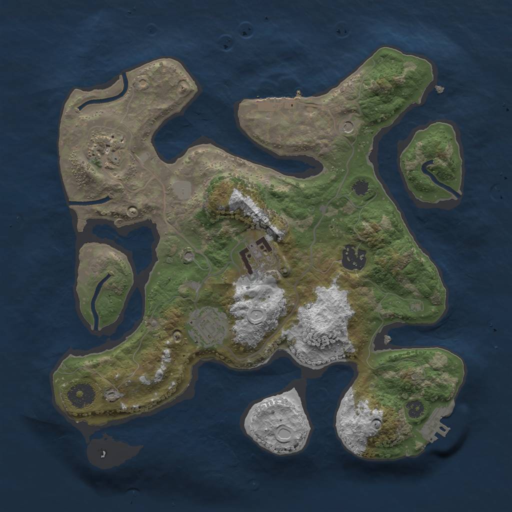 Rust Map: Procedural Map, Size: 3000, Seed: 2007615, 12 Monuments