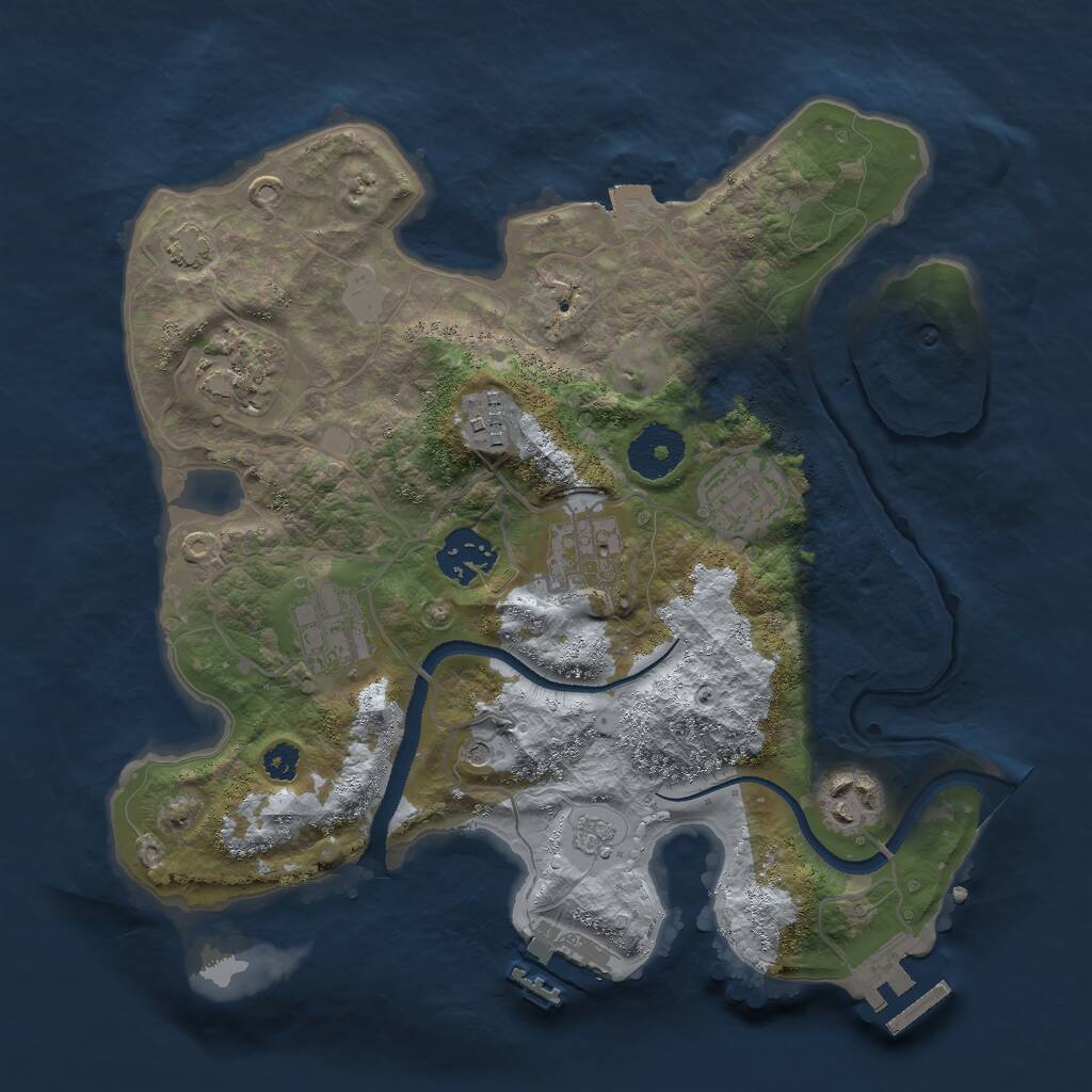 Rust Map: Procedural Map, Size: 3000, Seed: 2007615, 13 Monuments