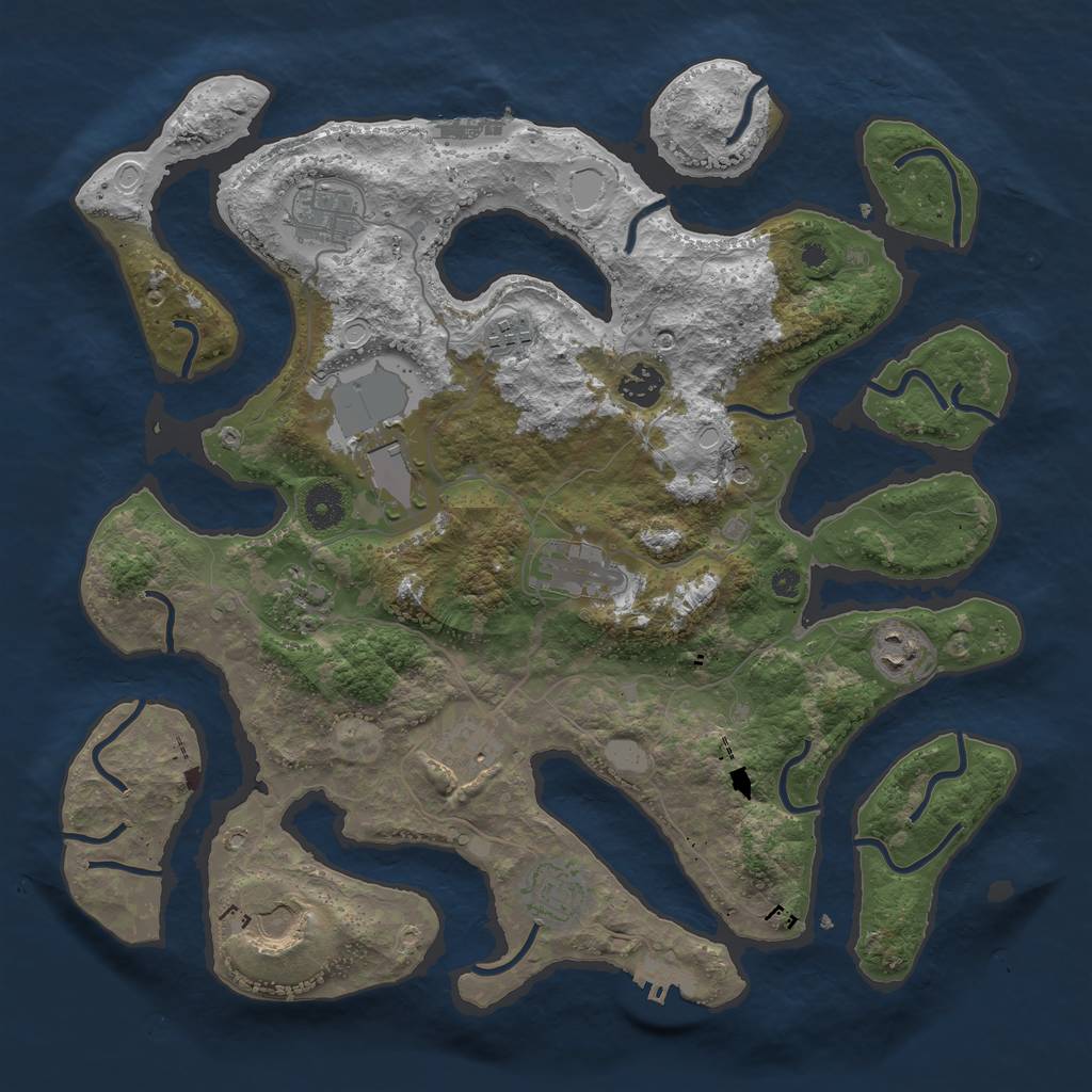 Rust Map: Procedural Map, Size: 3850, Seed: 920750878, 18 Monuments