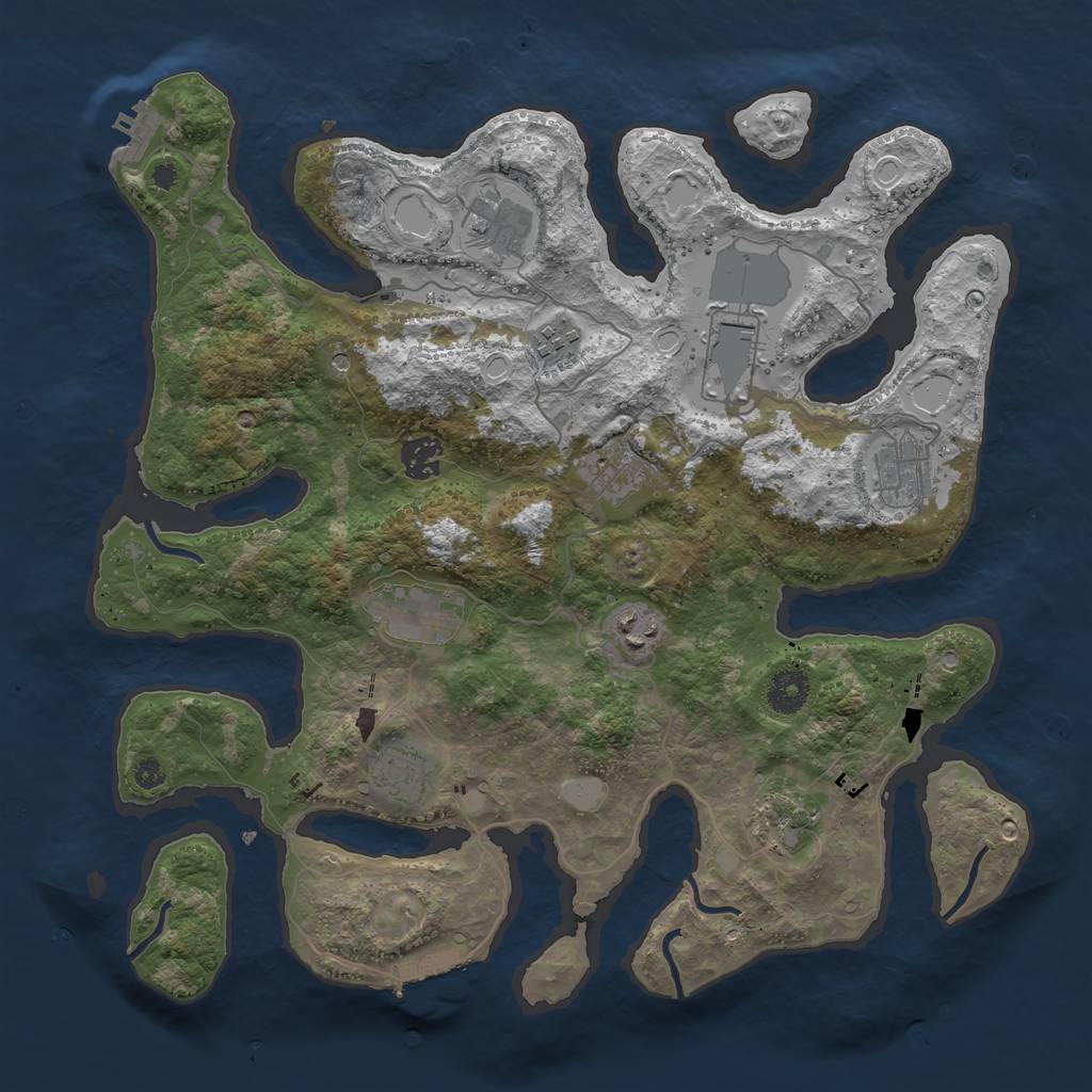 Rust Map: Procedural Map, Size: 3750, Seed: 1805423638, 18 Monuments