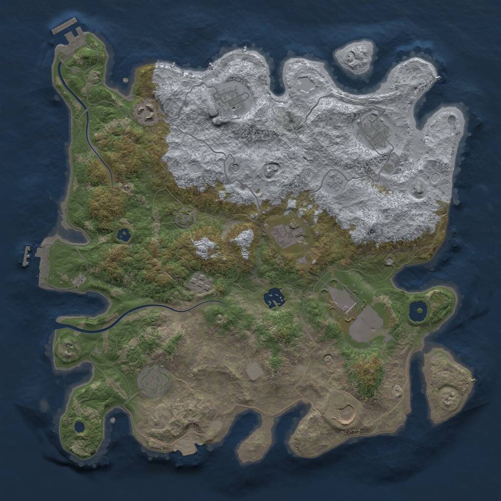 Rust Map: Procedural Map, Size: 3750, Seed: 1805423638, 15 Monuments