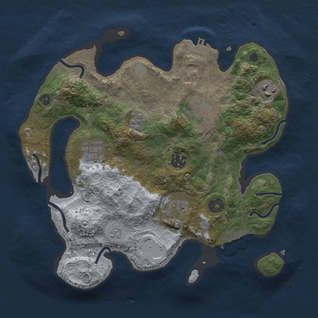 Rust Map: Procedural Map, Size: 3000, Seed: 802000, 12 Monuments