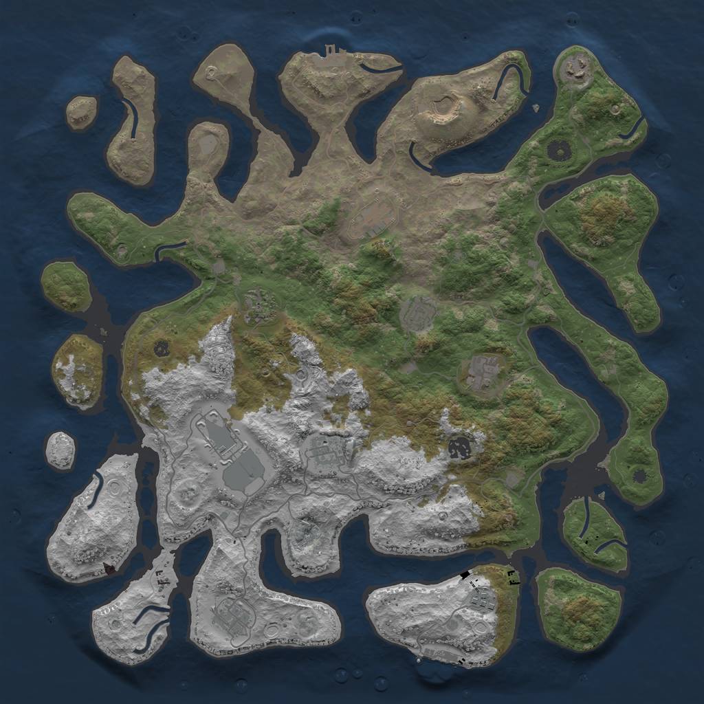 Rust Map: Procedural Map, Size: 4500, Seed: 651294686, 19 Monuments